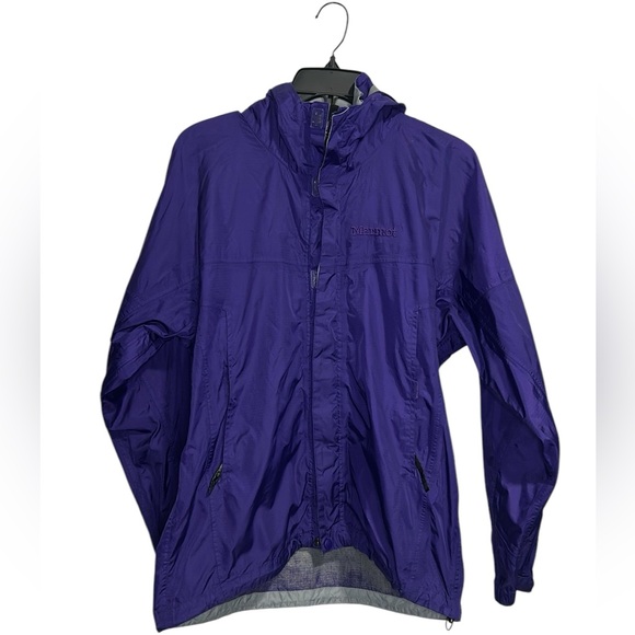 Marmot Hoodie Womens Small Purple Full Zip Hooded Water Rain Jacket-Peeling/FLAW - Picture 1 of 16